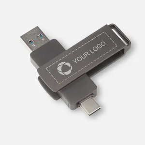 Поворотный USB-накопитель с двумя портами – 32 ГБ заказать онлайн со своим дизайном в РПК КБ с доставкой и скидками
