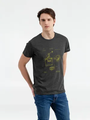 Футболка приталенная Old Patents. Coffee Mill, черный меланж заказать онлайн со своим дизайном в РПК КБ с доставкой и скидками