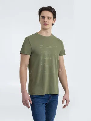 Футболка приталенная Old Patents. Knife, меланж хаки заказать онлайн со своим дизайном в РПК КБ с доставкой и скидками