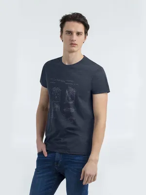 Футболка приталенная Old Patents. Lighter, синий меланж заказать онлайн со своим дизайном в РПК КБ с доставкой и скидками