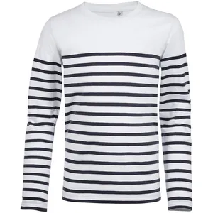 Футболка детская с длинным рукавом Matelot LSL Kids, белая с синим заказать онлайн со своим дизайном в РПК КБ с доставкой и скидками