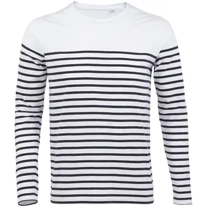 Футболка мужская с длинным рукавом Matelot LSL Men, белая с синим заказать онлайн со своим дизайном в РПК КБ с доставкой и скидками