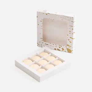 Набор из 9 пирожных макарон, в коробке с окошком заказать онлайн со своим дизайном в РПК КБ с доставкой и скидками