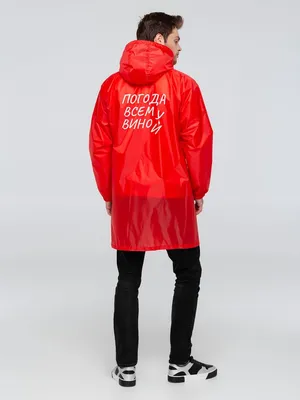 Дождевик «Погода всем вино», красный заказать онлайн со своим дизайном в РПК КБ с доставкой и скидками