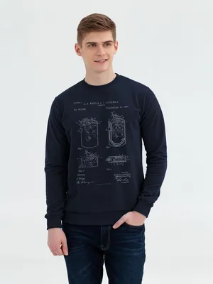 Свитшот Old Patents. Lighter, темно-синий заказать онлайн со своим дизайном в РПК КБ с доставкой и скидками
