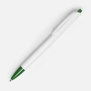 Ручка шариковая Tick, белая с зеленым заказать онлайн со своим дизайном в РПК КБ с доставкой и скидками