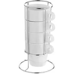 Набор из 4 кружек Inset с подставкой, белый заказать онлайн со своим дизайном в РПК КБ с доставкой и скидками