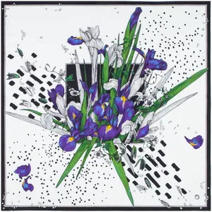 Платок шелковый Delicate, ирисы заказать онлайн со своим дизайном в РПК КБ с доставкой и скидками