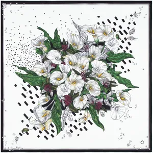 Платок шелковый Delicate, каллы заказать онлайн со своим дизайном в РПК КБ с доставкой и скидками