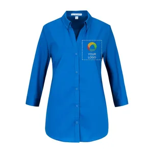 Женская рубашка с 3/4 рукавами SuperPro™ Twill заказать онлайн со своим дизайном в РПК КБ с доставкой и скидками