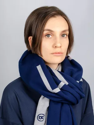 Шарф Bereg, серый с синим заказать онлайн со своим дизайном в РПК КБ с доставкой и скидками