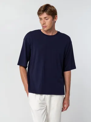 Футболка унисекс оверсайз Street Vibes, темно-синяя заказать онлайн со своим дизайном в РПК КБ с доставкой и скидками