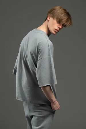 Футболка унисекс оверсайз T1, серая заказать онлайн со своим дизайном в РПК КБ с доставкой и скидками