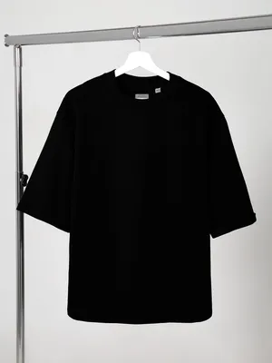 Футболка оверсайз унисекс Kosmos 2.0, черная заказать онлайн со своим дизайном в РПК КБ с доставкой и скидками