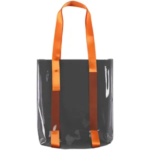 Шопер Clear Fest, прозрачный серый с оранжевыми ручками заказать онлайн со своим дизайном в РПК КБ с доставкой и скидками