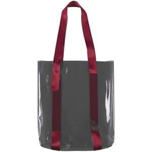 Шопер Clear Fest, прозрачный серый с красными ручками заказать онлайн со своим дизайном в РПК КБ с доставкой и скидками