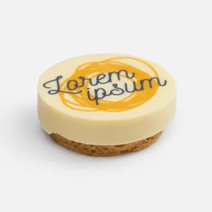 Печенье Dream White в белом шоколаде, круг заказать онлайн со своим дизайном в РПК КБ с доставкой и скидками