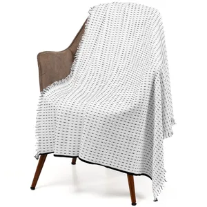 Плед Fringy, белый с черным заказать онлайн со своим дизайном в РПК КБ с доставкой и скидками