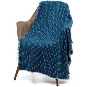 Плед Fringy, синий с голубым заказать онлайн со своим дизайном в РПК КБ с доставкой и скидками