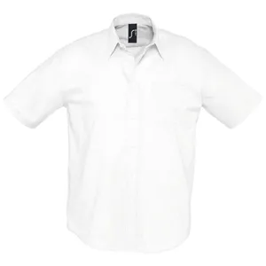 Рубашка мужская с коротким рукавом Brisbane, белая заказать онлайн со своим дизайном в РПК КБ с доставкой и скидками