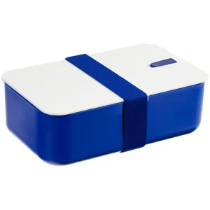 Ланчбокс Lunch Hour, белый с синим заказать онлайн со своим дизайном в РПК КБ с доставкой и скидками