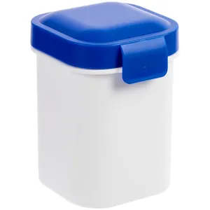 Ланчбокс для снеков Lunch Crunch, белый с синим заказать онлайн со своим дизайном в РПК КБ с доставкой и скидками