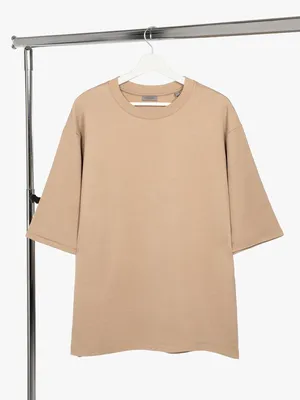 Футболка оверсайз унисекс Kosmos 2.0, бежевая заказать онлайн со своим дизайном в РПК КБ с доставкой и скидками