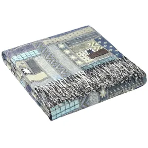 Плед Baltimora, синий с серым заказать онлайн со своим дизайном в РПК КБ с доставкой и скидками