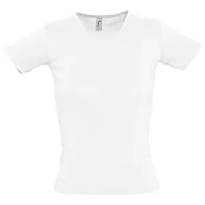 Футболка женская Lady 220 с V-образным вырезом, белая заказать онлайн со своим дизайном в РПК КБ с доставкой и скидками