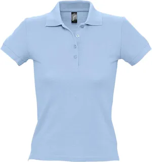 Рубашка поло женская People 210, голубая заказать онлайн со своим дизайном в РПК КБ с доставкой и скидками