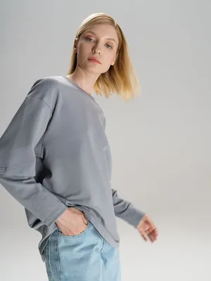 Футболка оверсайз с двойным рукавом Kosmos, светло-серая заказать онлайн со своим дизайном в РПК КБ с доставкой и скидками