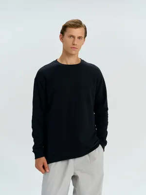 Свитшот оверсайз унисекс Omnifit, черный заказать онлайн со своим дизайном в РПК КБ с доставкой и скидками