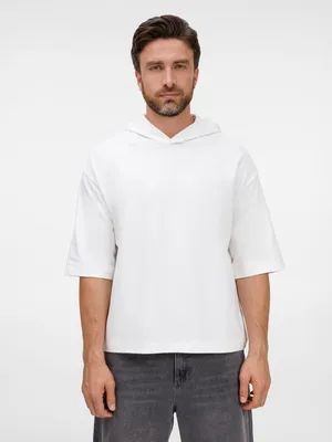 Футболка оверсайз унисекс с капюшоном Neofit, молочно-белая заказать онлайн со своим дизайном в РПК КБ с доставкой и скидками