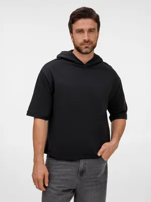 Заказать Футболка оверсайз унисекс с капюшоном Neofit, черная, размер M/L с доставкой и скидками