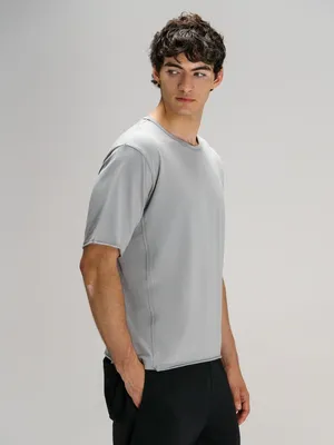 Футболка оверсайз унисекс Vozduh, светло-серая заказать онлайн со своим дизайном в РПК КБ с доставкой и скидками