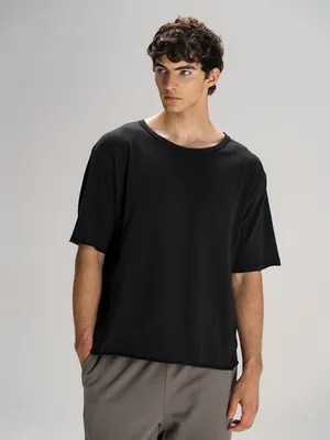 Футболка оверсайз унисекс Vozduh, черная заказать онлайн со своим дизайном в РПК КБ с доставкой и скидками