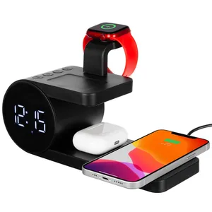 Станция беспроводной зарядки с часами fullStack, черная заказать онлайн со своим дизайном в РПК КБ с доставкой и скидками