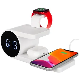 Станция беспроводной зарядки с часами fullStack, белая заказать онлайн со своим дизайном в РПК КБ с доставкой и скидками