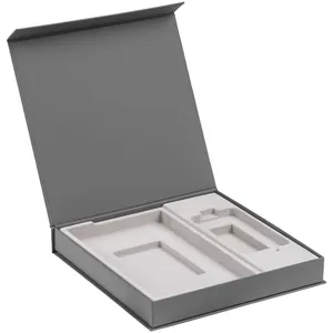 Коробка Modum с ложементом под ежедневник 13х21 см и аккумулятор, серая заказать онлайн со своим дизайном в РПК КБ с доставкой и скидками