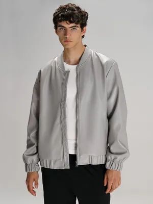 Бомбер из искусственной кожи Univer, серый заказать онлайн со своим дизайном в РПК КБ с доставкой и скидками