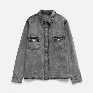 Заказать Куртка джинсовая O3, серая, размер 3XL/4XL с доставкой и скидками