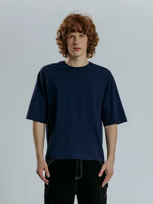 Футболка оверсайз унисекс Base Space, темно-синяя заказать онлайн со своим дизайном в РПК КБ с доставкой и скидками