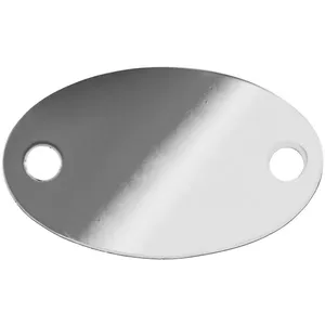 Шильдик металлический Alfa Oval, серебристый глянцевый заказать онлайн со своим дизайном в РПК КБ с доставкой и скидками