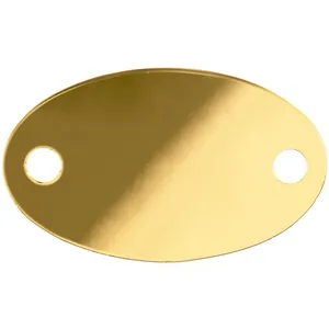 Шильдик металлический Alfa Oval, золотистый глянцевый заказать онлайн со своим дизайном в РПК КБ с доставкой и скидками