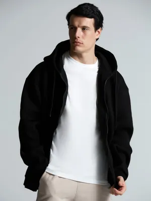 Толстовка унисекс оверсайз Zippy, черная заказать онлайн со своим дизайном в РПК КБ с доставкой и скидками