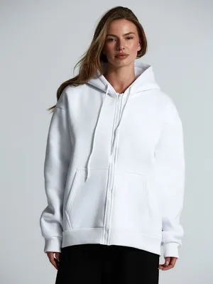 Толстовка унисекс оверсайз Zippy, белая заказать онлайн со своим дизайном в РПК КБ с доставкой и скидками