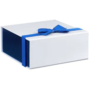 Коробка складная Gallant, M, белая с синим заказать онлайн со своим дизайном в РПК КБ с доставкой и скидками
