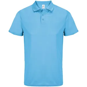 Рубашка поло унисекс Pitcher, ярко-бирюзовая заказать онлайн со своим дизайном в РПК КБ с доставкой и скидками