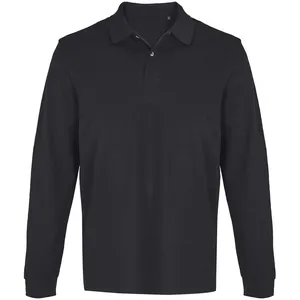 Рубашка поло унисекс с длинным рукавом Pacific LSL, черная заказать онлайн со своим дизайном в РПК КБ с доставкой и скидками
