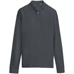 Рубашка поло унисекс с длинным рукавом Pacific LSL, темно-серая (графит) заказать онлайн со своим дизайном в РПК КБ с доставкой и скидками
